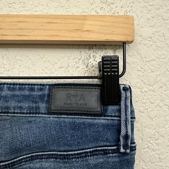 RTA Road to Awe The Jagger Frayed Zip Skinny Jeans *ALTERED* - Picture 8 of 14